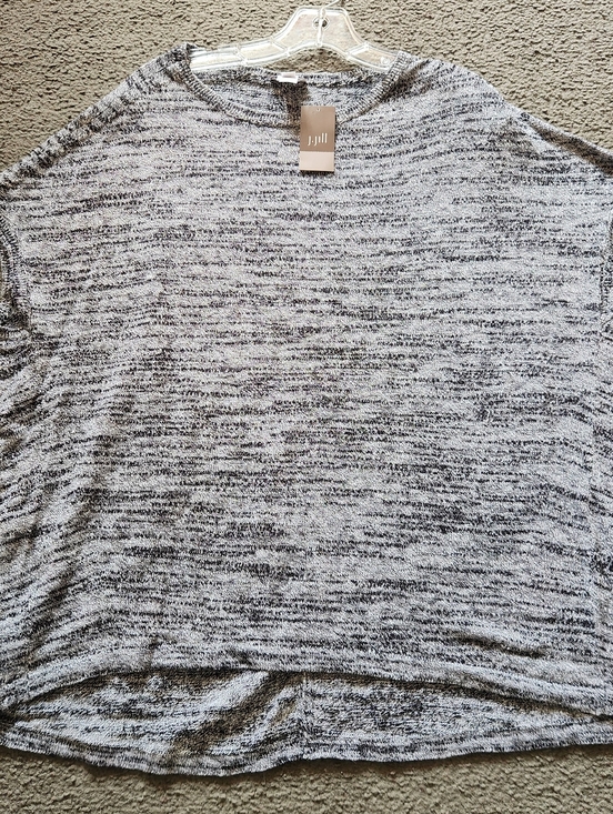 Pure Jill Tops - PURE JILL Women's Top Large Black White Linen Cotton Sweater Summer NEW